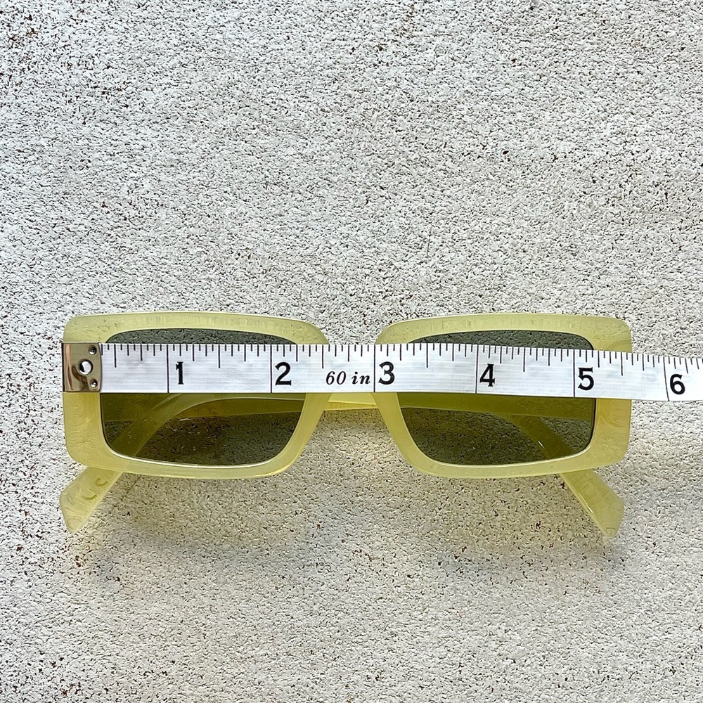 Mango Rectangular Retro Sunglasses In Light Green… - image 7